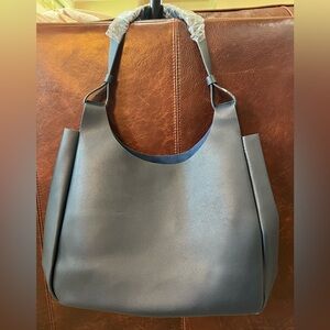 Neiman Marcus Faux leather Navy Tote - New!